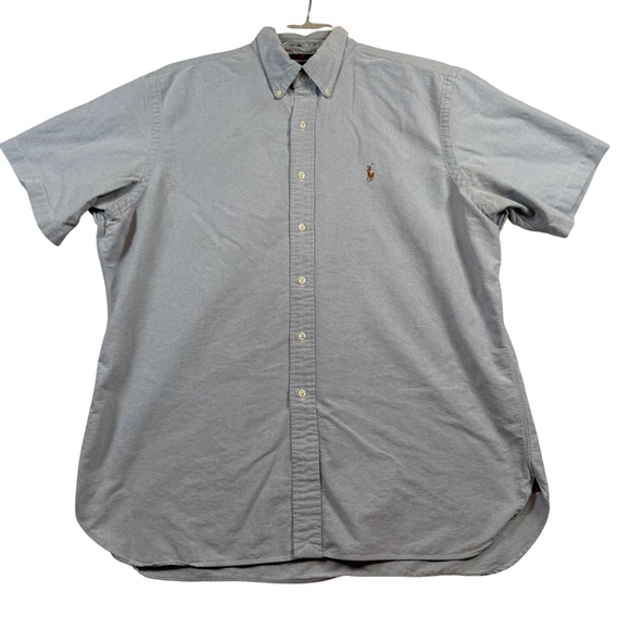 Ralph Lauren Mens XL Classic Fit Short Sleeve Button Down Shirt Flesh Pony - Picture 2 of 8